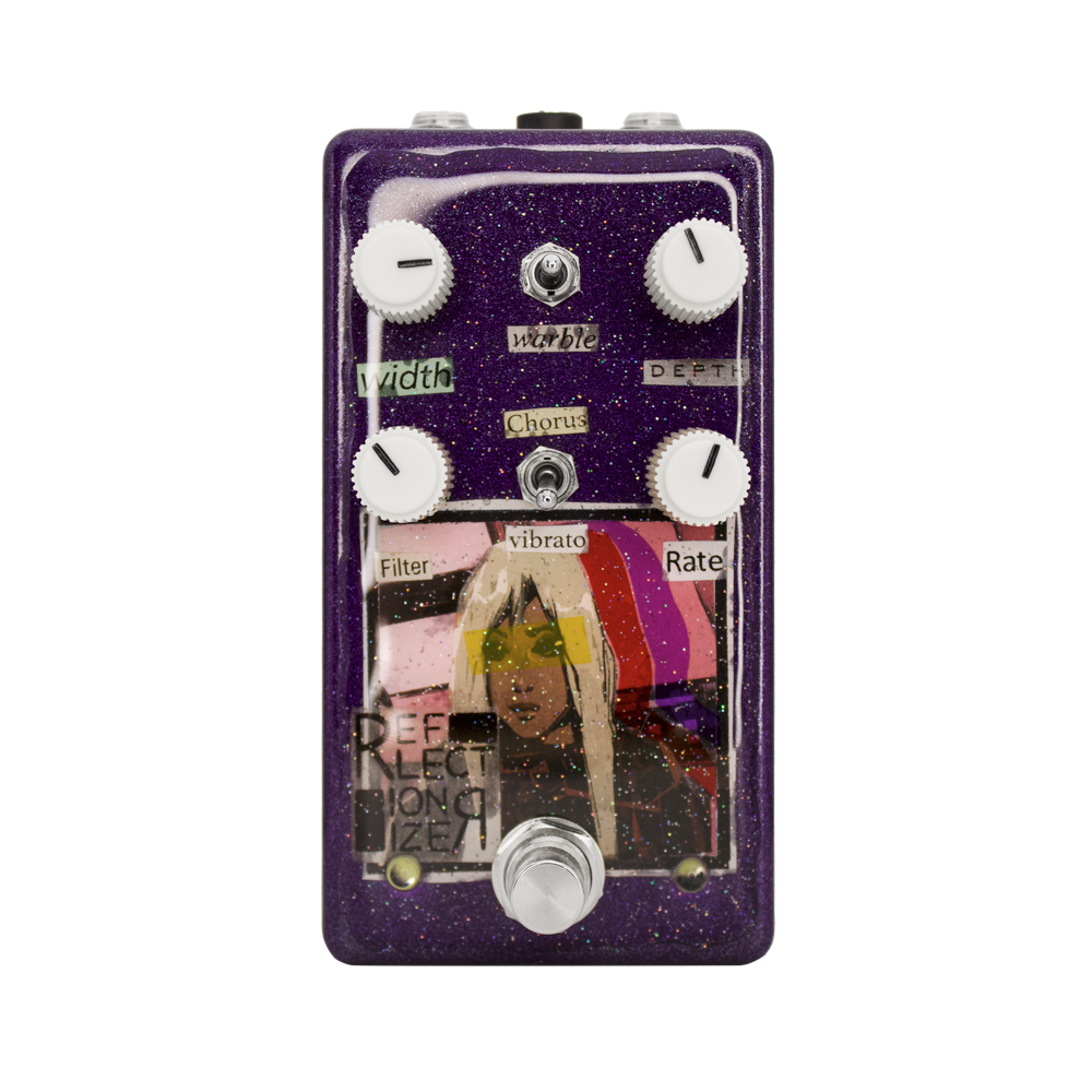 Reflectionizer with white knobs and purple collage artwork